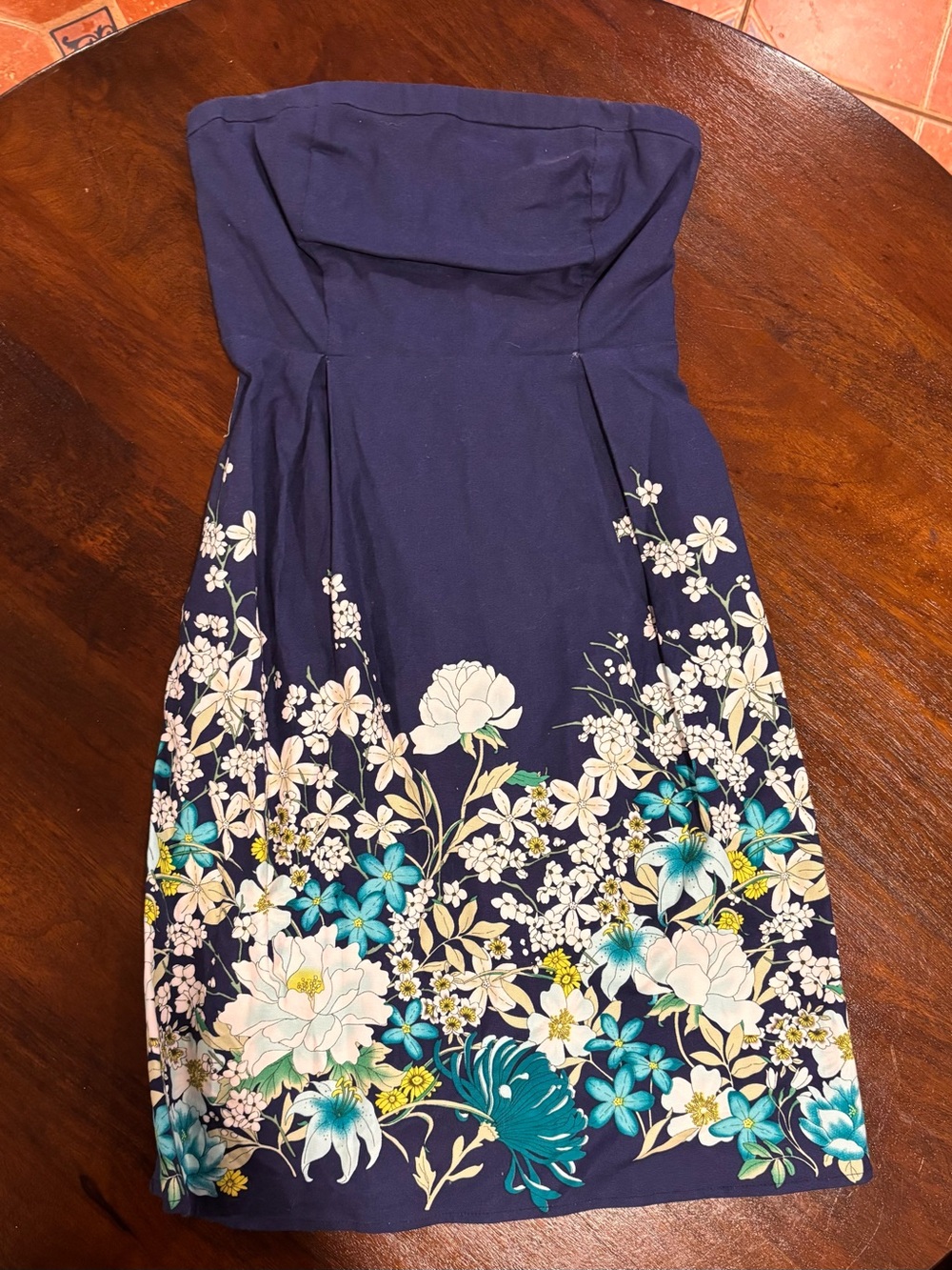 Old Navy Navy Strapless Floral Sundress